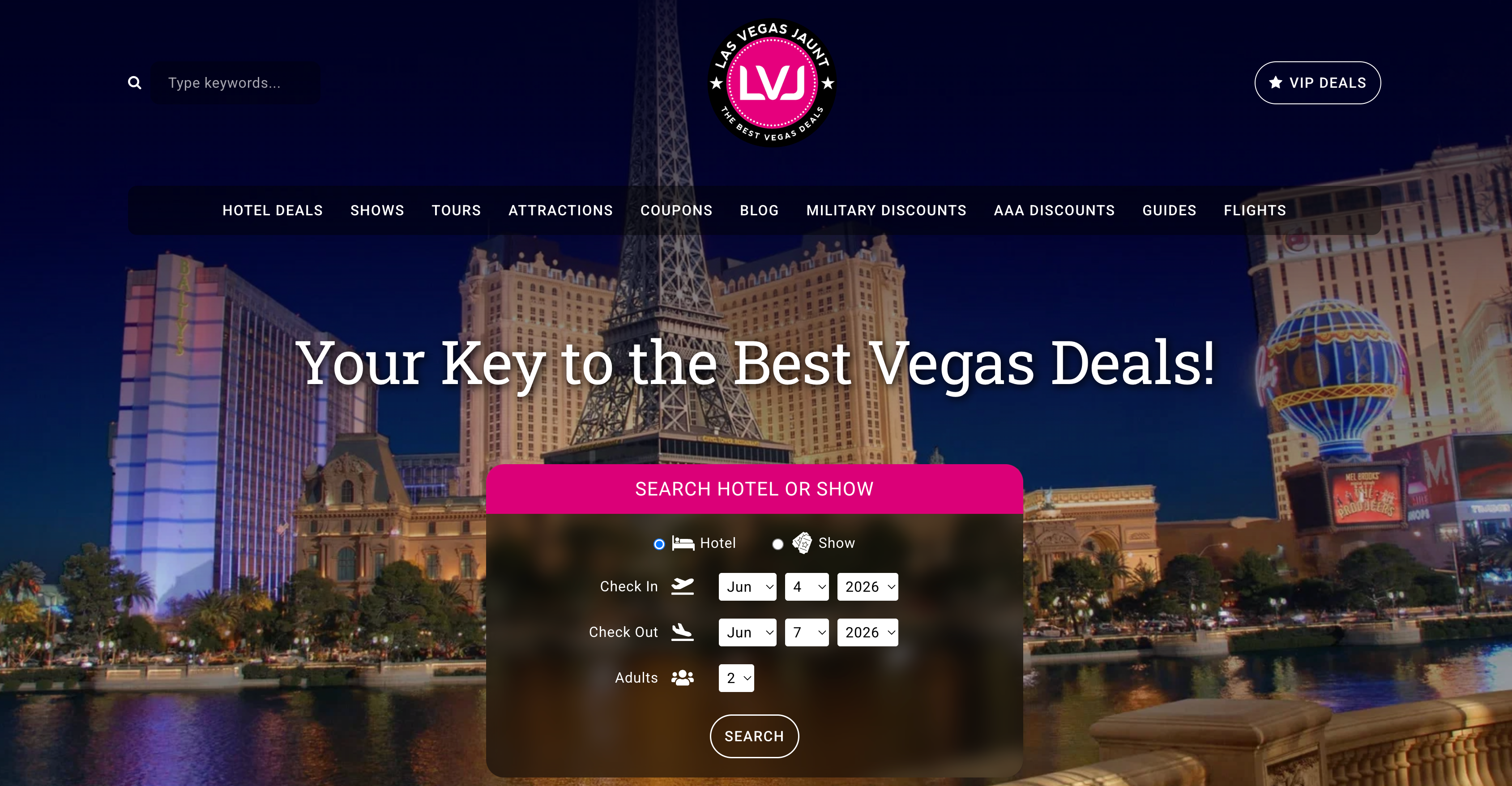 Site web interactif LasVegasJaunt
