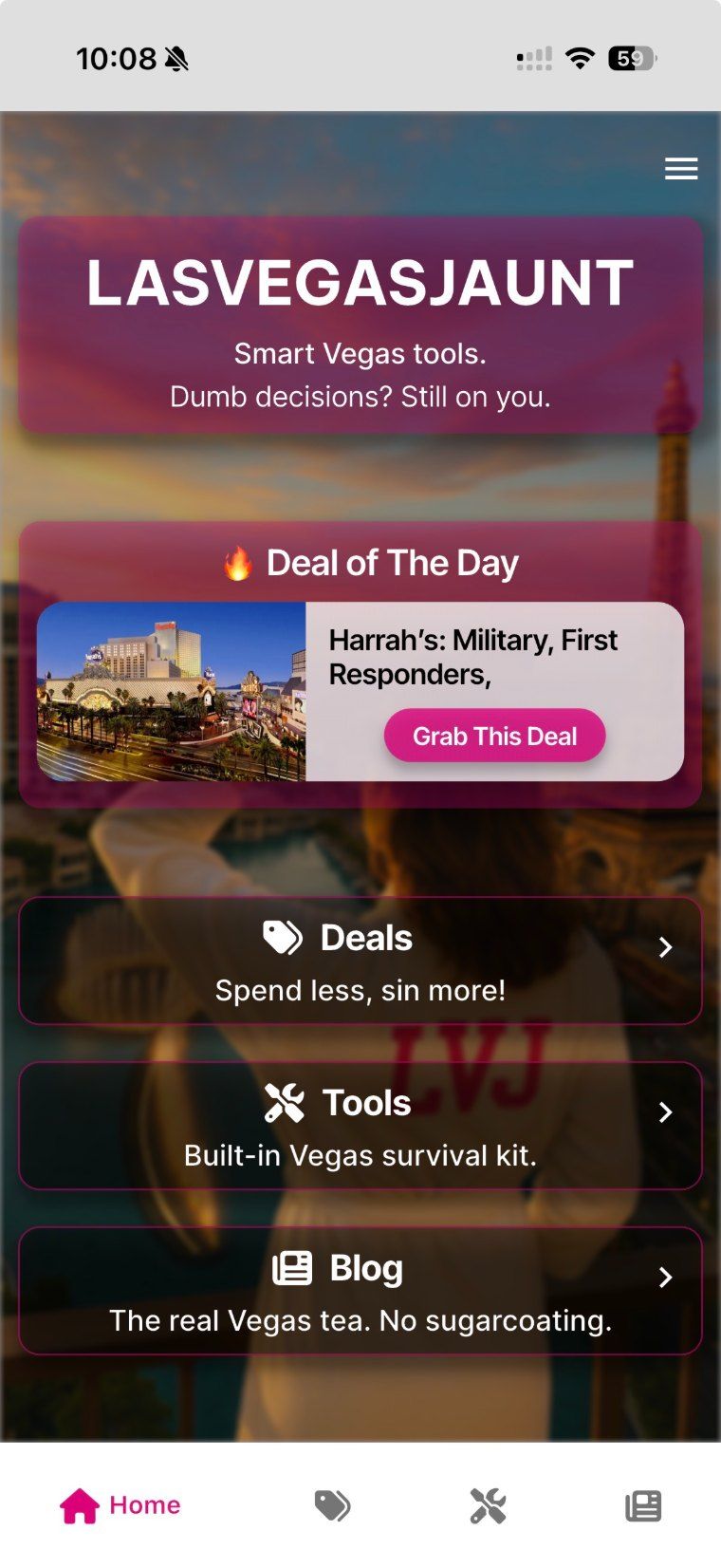 Application mobile LasVegasJaunt