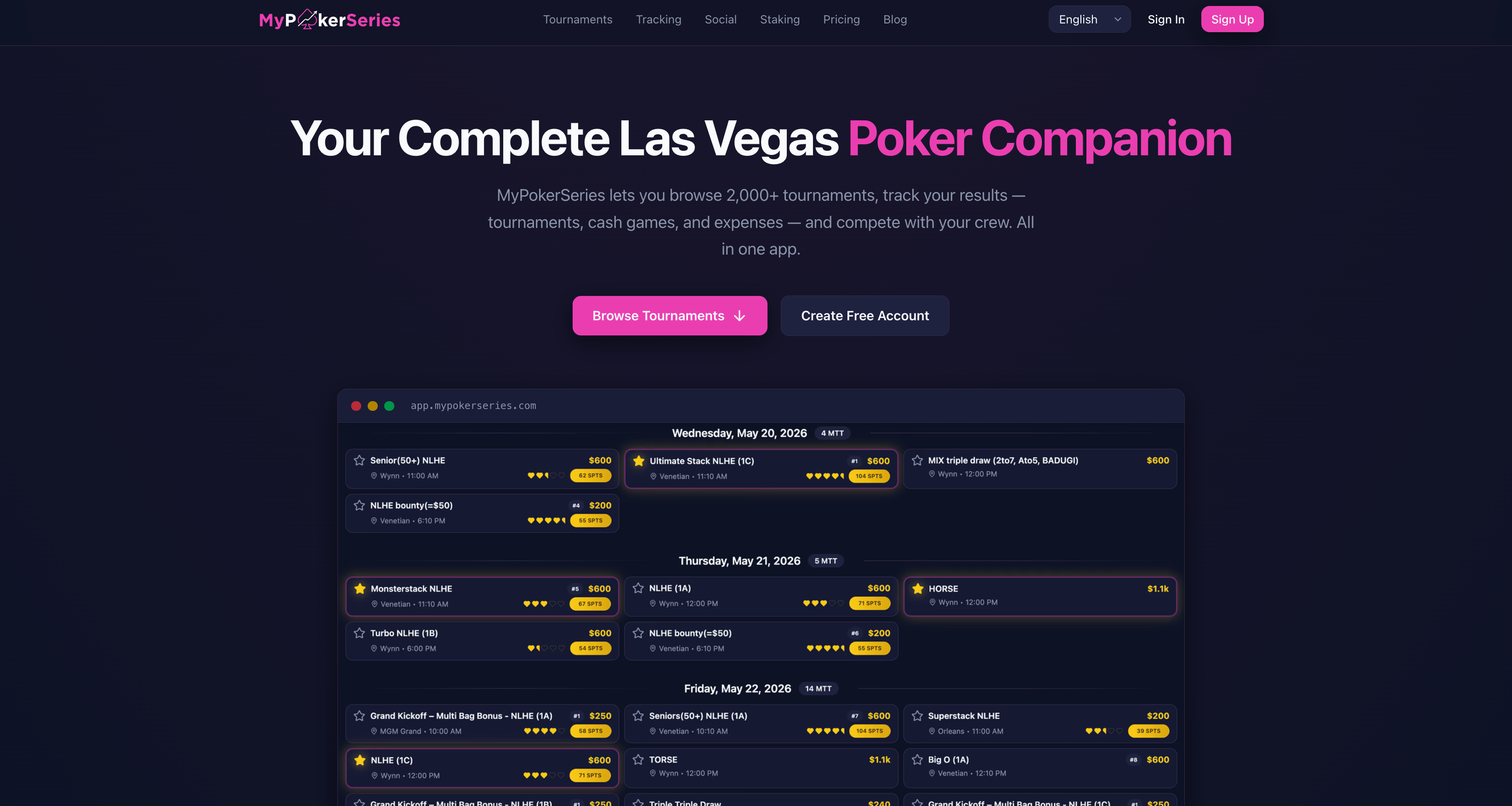 Site vitrine SEO bilingue de MyPokerSeries